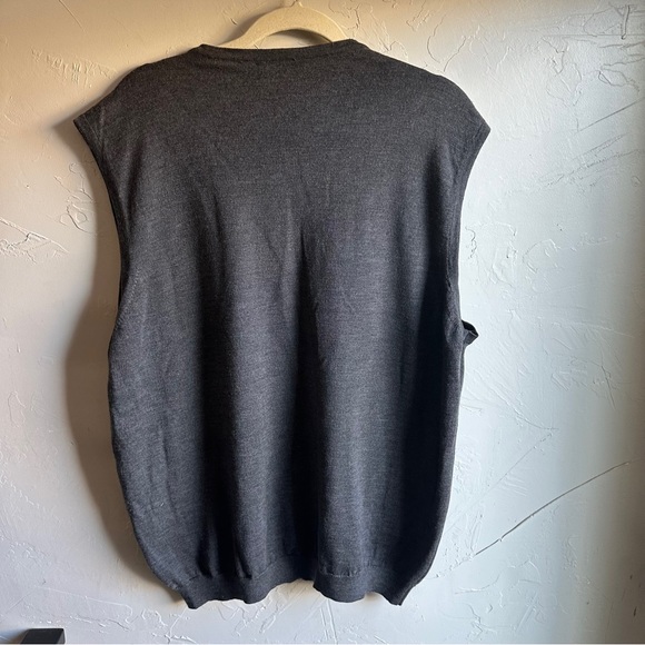 Brandini Made in Italy Men's Grey 100% Extra Fine Merino Wool Sweater Vest Sz XL - Picture 2 of 8